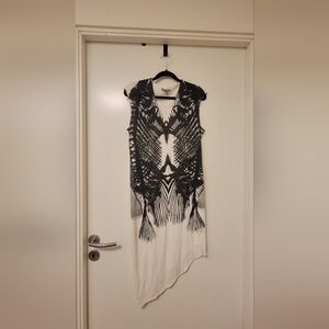 Helmut Lang Black and White Sleeveless Dress